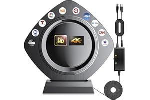 MERPERSOM 1800+ Miles Long Range TV Antenna Indoor Outdoor, Digital Antenna Smart TV, Highest Rated Portable HD TV Antenna Support 4K 1080p - Amplifier Signal Booster Local Channels Antenna -36ft Coaxial Cable