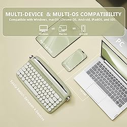 YUNZII Upgraded Wireless Keyboard, Retro Keyboard