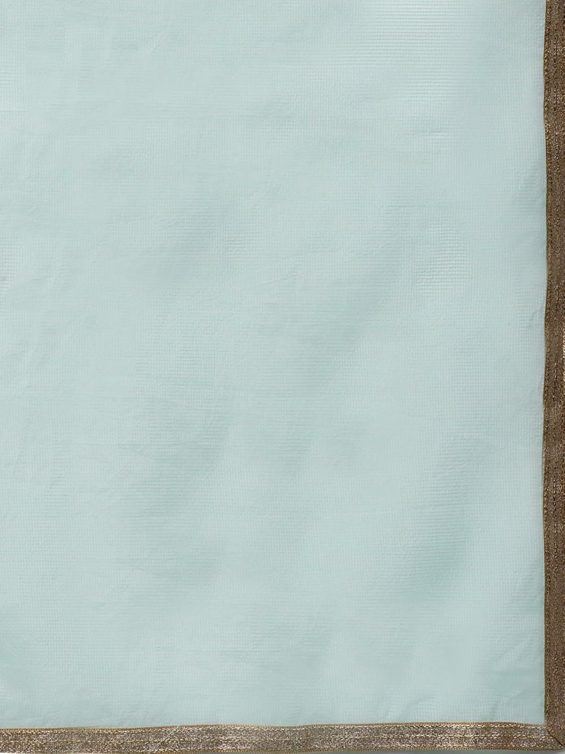 inddus blue cotton kota-checks party wear suit set with dupatta