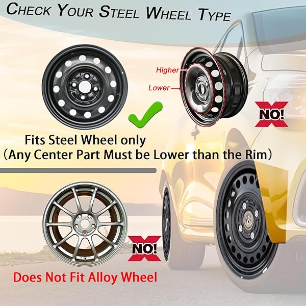 HUBCAP WHEEL COVERS REPLACEMENT SIZE R15 HUB CAPS UNIVERSAL-FIT STEEL WHEEL RIMS COVER ABS TIRE CAP FOR MOST CARS TRUCKS SEDANS SUV -SET OF 4(15-INCH,SILVER-BLACK)