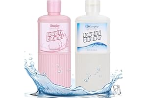 kunphy 2025 Ultrasonic Jewelry Cleaner, Professional Ultrasound Cleaner Solutions for Use in All Ultrasonic Cleaner Machines, Jewelry Cleaner Solution for Diamond, Gold, Silver, 8.5 Ounces * 2 Packs
