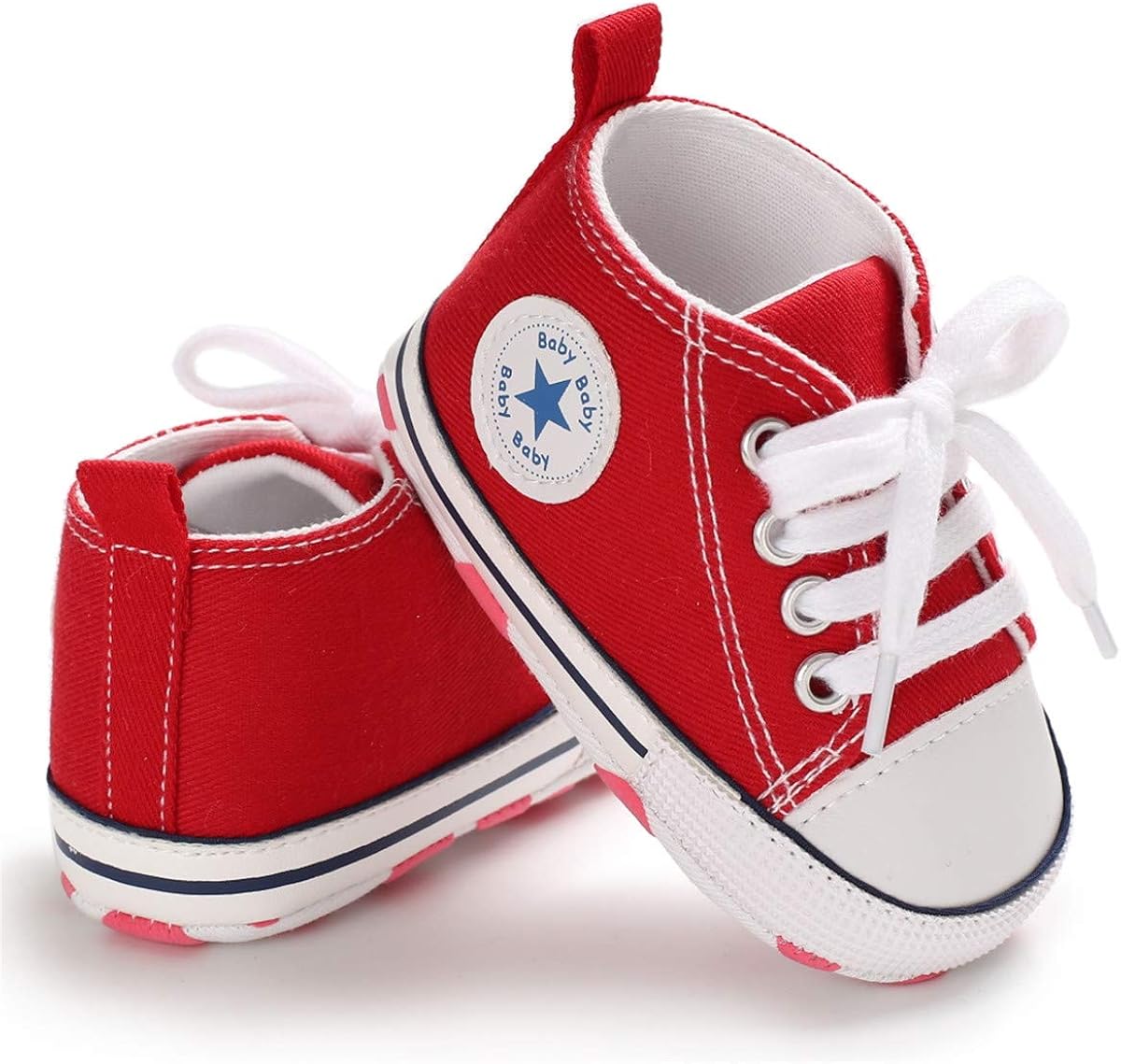  | ENERCAKE Baby Boys Girls Shoes Toddler High-Top Ankle Canvas Infant Sneakers Soft Sole Newborn First Walkers Crib Shoes | Sneakers