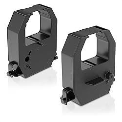 2 Pack Time Clock Durabile Black Ribbon for Amano