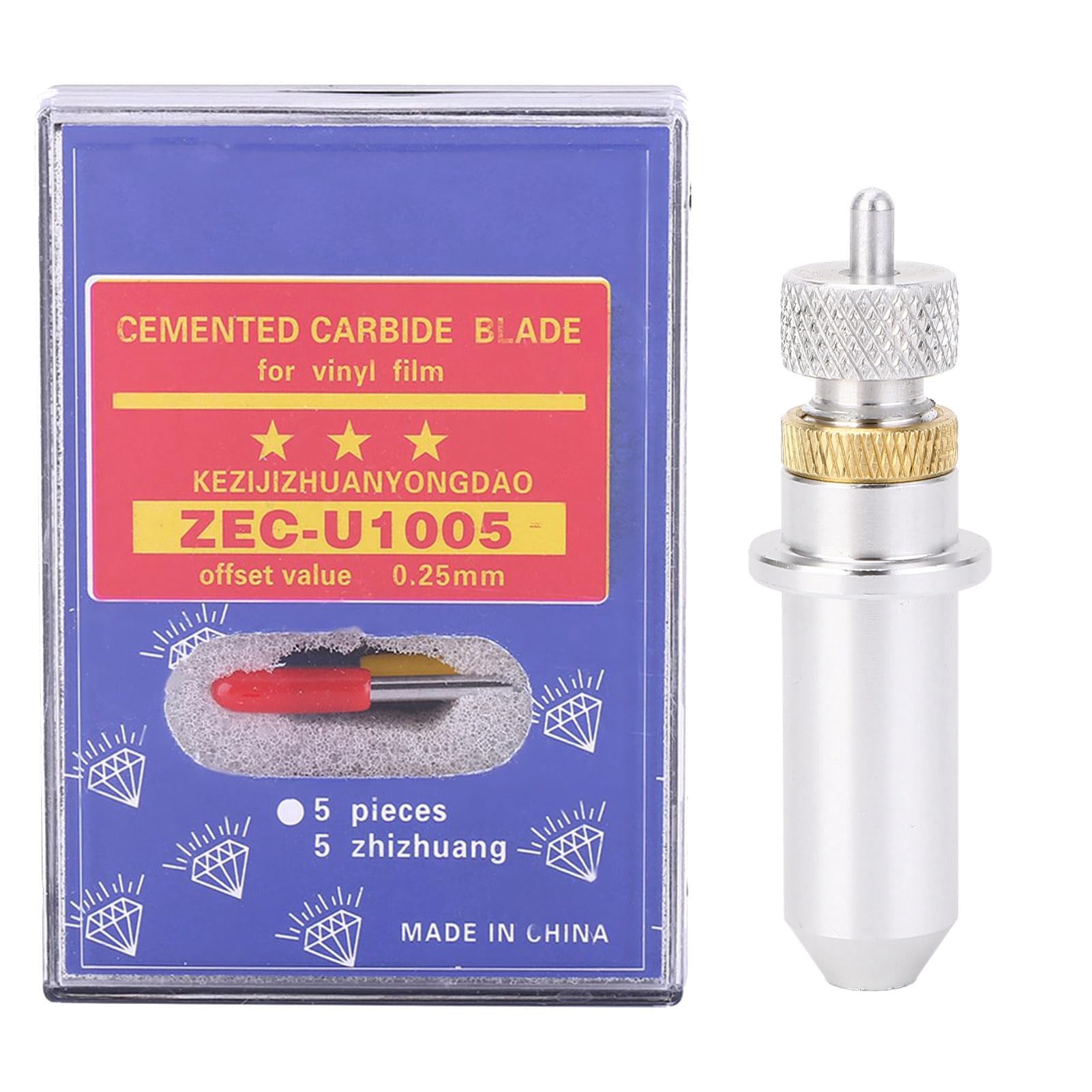 Lettering Blade 15pcs Tungsten Steel Plotter Cutter Blade Cutting Tool 30, 45, 60 Degree Vinyl Cutter Blades with Holder