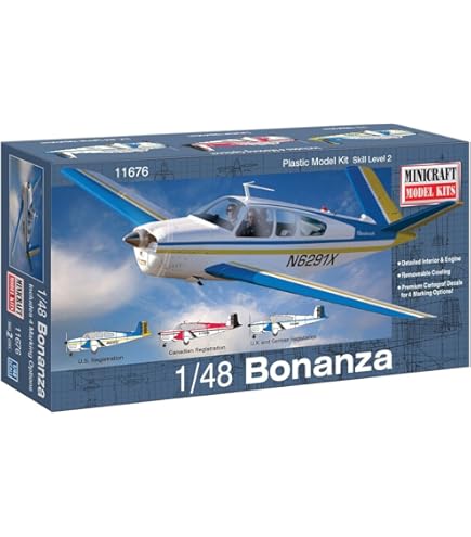 Amazon.com: Minicraft Bonanza Airplane Model Kit (1/48 Scale
