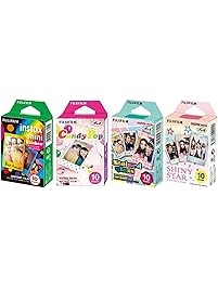 Fujifilm InstaX Mini Instant Film Rainbow & Staind Glass & Candy Pop & SHINY STAR Film -10 Sheets X 4 Assort Value Set