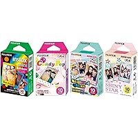 Fujifilm InstaX Mini Instant Film Rainbow & Staind Glass & Candy Pop & Shiny Star Film -10 Sheets X 4 Assort Value Set