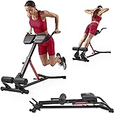 Sunny Health & Fitness Foldable Hyperextension Roman Chair w/Back Extension, Home Gym Sit Up Bench for Glute & Ab Workouts, O