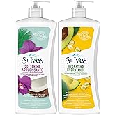 St. Ives Body Lotion Variety 2-Pack – Hydrating Vitamin E & Avocado + Softening Coconut & Orchid, 24H Moisturizer for Dry Skin, 20 Oz Ea