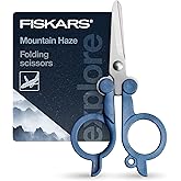 Fiskars Explore Travel Folding Scissors, TSA-Compliant, Mountain Haze | Compact and Portable for Crafting and Quick Snips, Stainless Steel Blades, Explore Collection