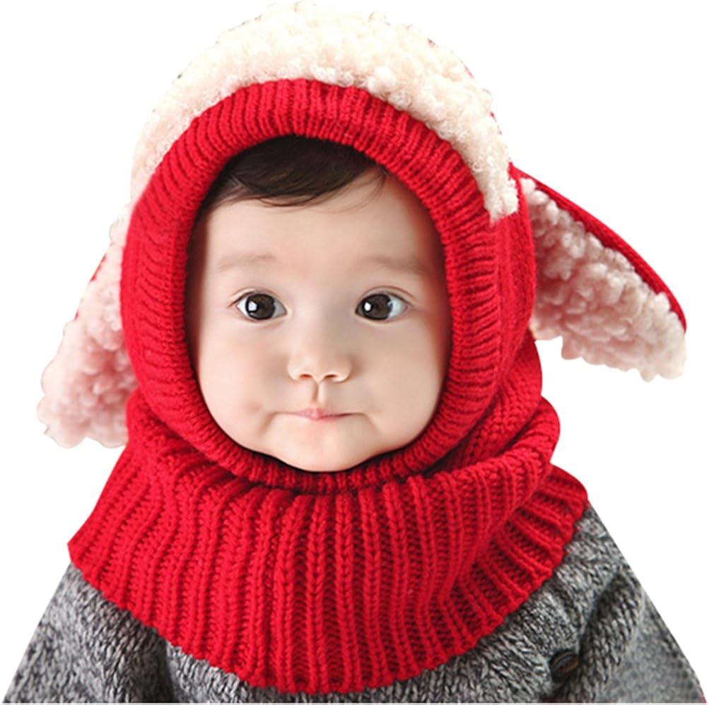 Baby Girls Boys Winter Hat Scarf Earflap Hood Scarves Skull Caps