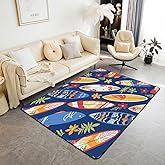 Surfboard Area Rug 4x5 Floor Mat Rugs for Living Room Bedroom Decor Fluffy Soft Flannal Summer Tropical Leaf Carpet Rug,Soft 