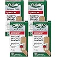 Curad QuickStop Bleeding Control Bandages, Assorted Sizes, 30 Count (Pack of 4)