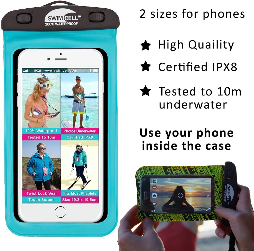 SwimCell Waterproof Phone Case For Swimming, Fits ALL LARGE Size Mobile Phones 10.5x18.5cm - Image 3