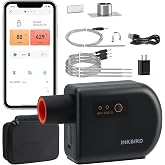 BBQ Temperature Controller Kit, Inkbird WiFi &amp; Bluetooth Automatic Smoker Fan Controller, 3 Meat Probes &amp; 1 Oven Probe, Build-in 5.0m/S High Efficient Fan for Ceramic Smokers, Kamado, Vision Grill