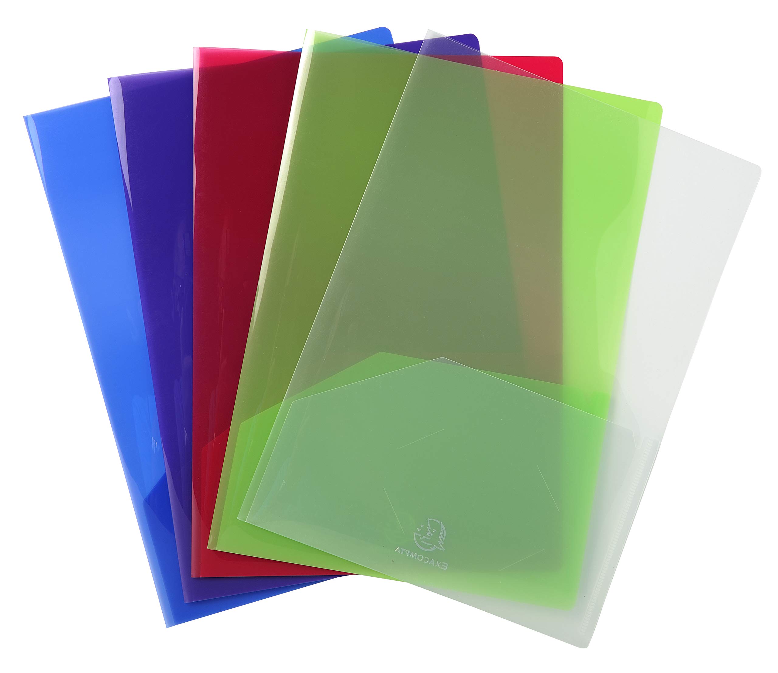Exacompta - Ref 3960E - Twin Pocket Document Presentation Folder - Suitable for A3 Folded & A4 Documents, Holder for Business Card - Transparent (Pack of 10)