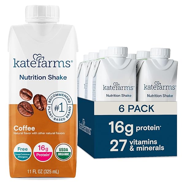 KATE FARMS ORGANIC NUTRITION SHAKE, COFFEE, 16G PROTEIN,...