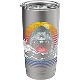 Retro Vintage Shark - Marine Biologist Wildlife Shark Lovers Stainless Steel Insulated Tumbler