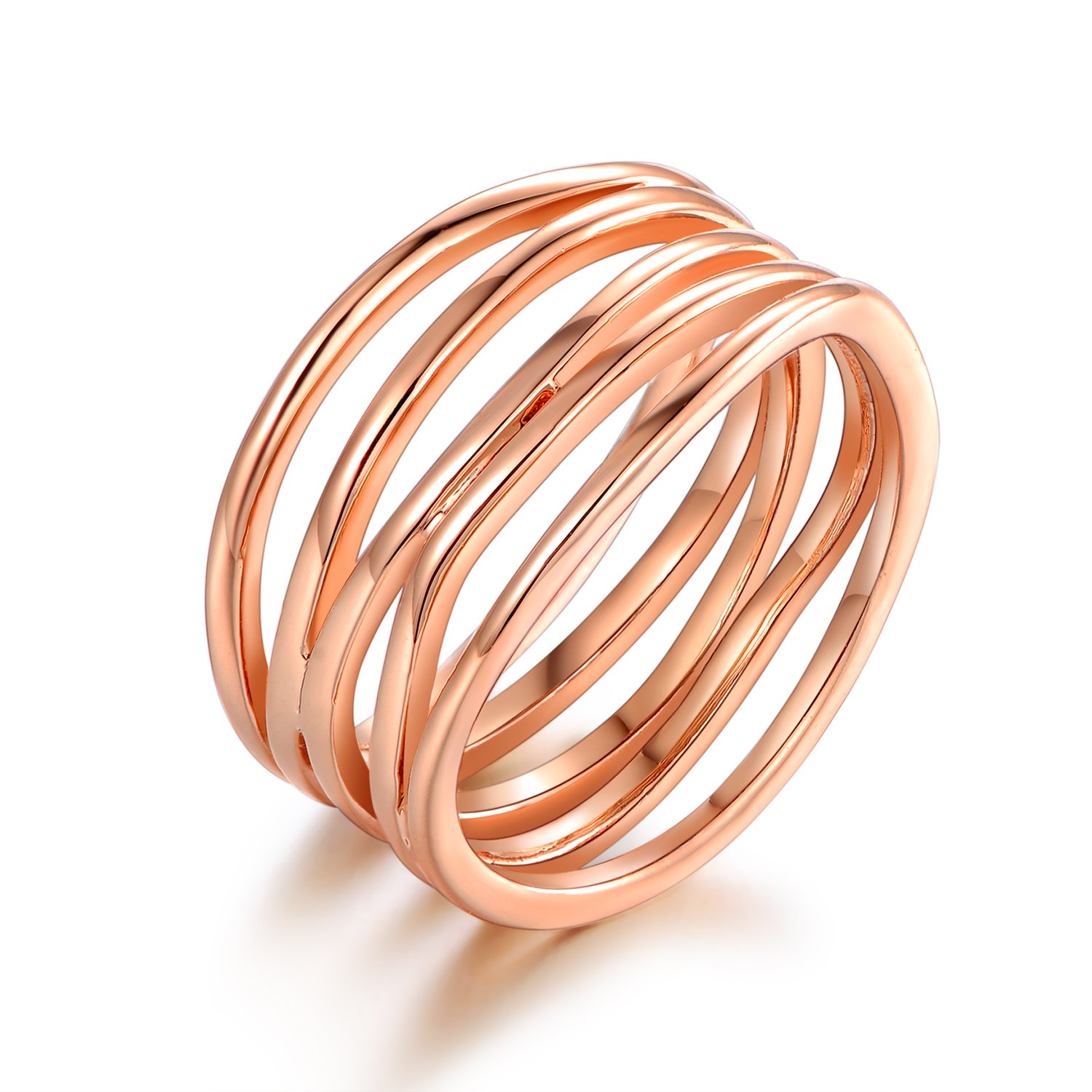 Grayson Rozell Rings Barzel 18K Rose Gold Plated Statement Ring For Women – (Rose Gold, 9)