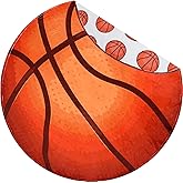 Vicimi Basketball Blanket Round Double Sided Pattern Throw Gift Soft Flannel Circle Ball Blankets for Birthday Graduation Christmas and Basketballs Game 71 inches