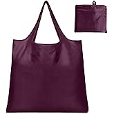 Tandoler Washable Large Foldable Shopping Bag, Waterproof Reusable Grocery Bag Holder,for Shopping Reusable Tote Bags Large 50LBS,Tote Bags Nylon Bags(Wine Red)