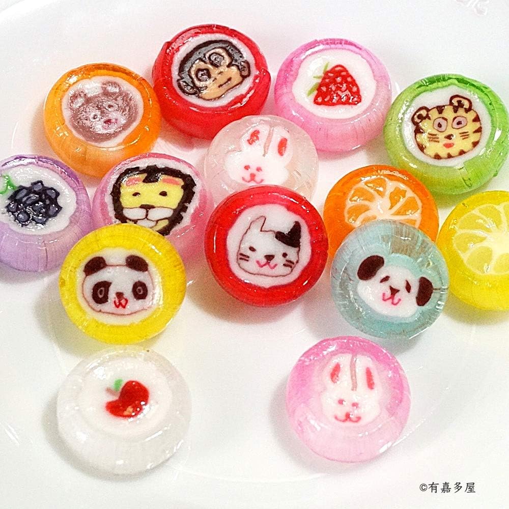 Amazon どうぶつと果物のカワイイ細工飴 アニマルキャンディぷち 400g 有嘉多屋 ありがたや あめ キャンディ 通販