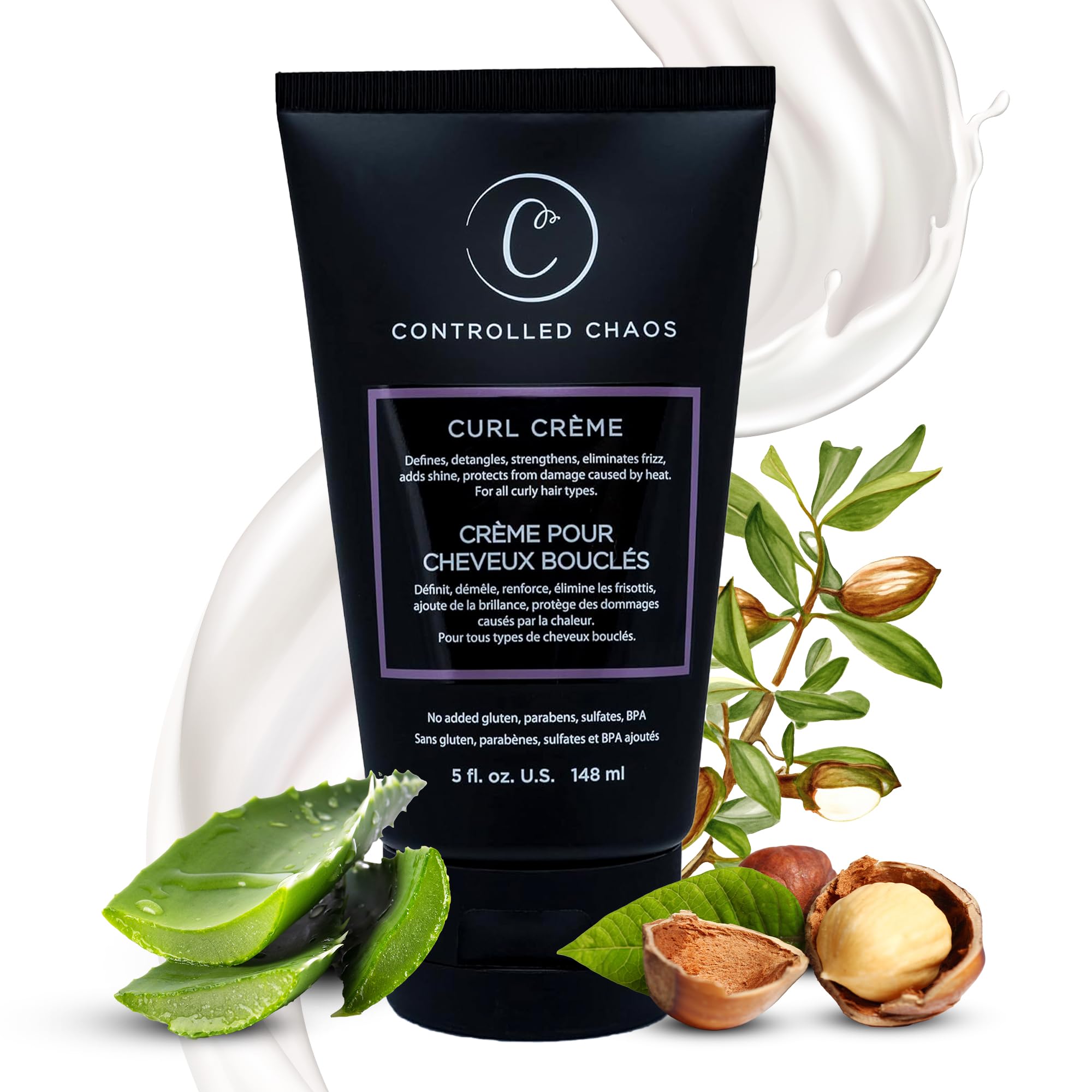 Controlled Chaos Curl Defining Cream - Sulfate Free Curl Creme Enhancer For Naturally Thick, Anti-frizz, Wavy Hair | 5oz - As Seen on Shark Tank