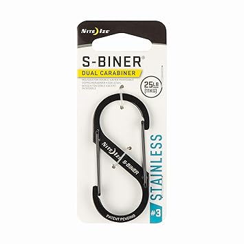 NITE IZE S-Biner Doppelkarabiner, Edelstahl, Groesse 2