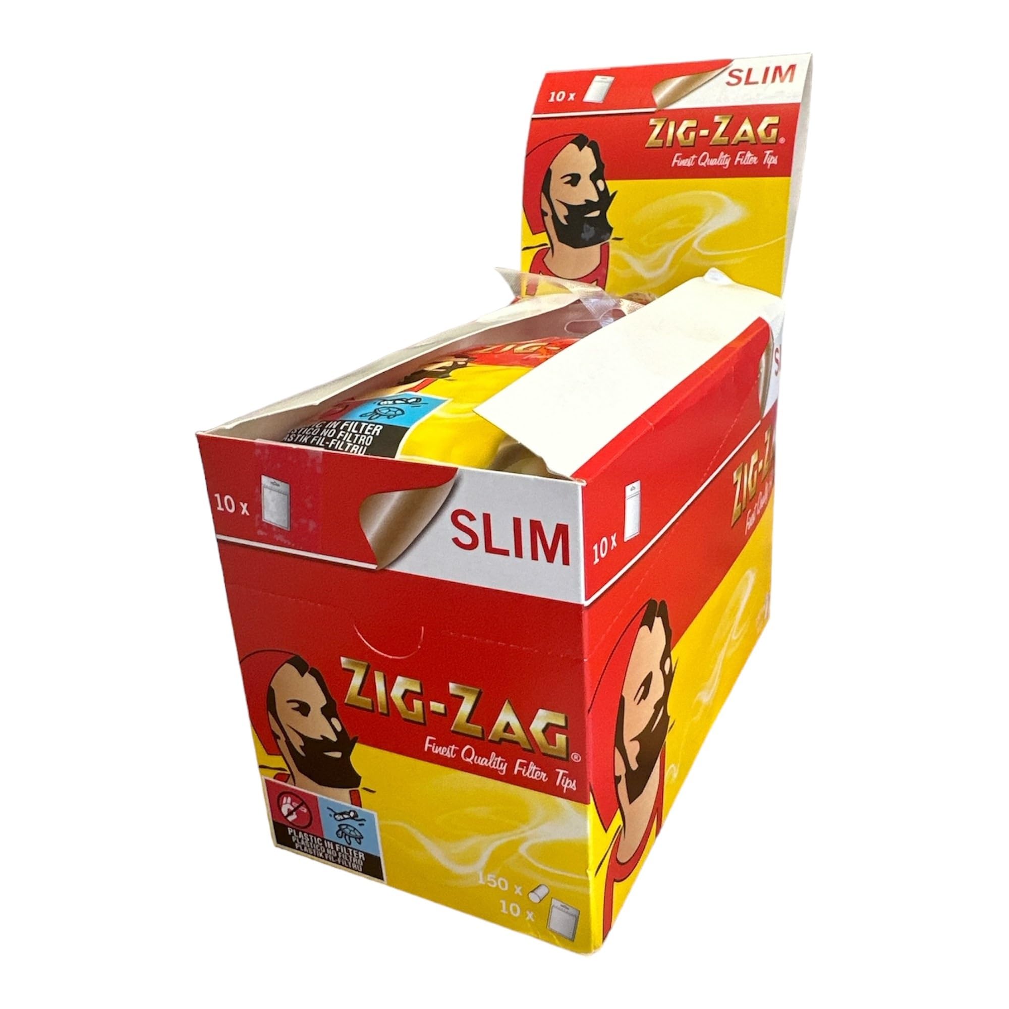 Original ZIG ZAG Filters Tips Packs (Slim Filters - 150 Tips Pack, 10)