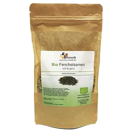 my-mosaik Bio Fenchel ganz suess - als Gewürz oder Tee - Fenchelsamen - Abgefüllt in Deutschland (100g)