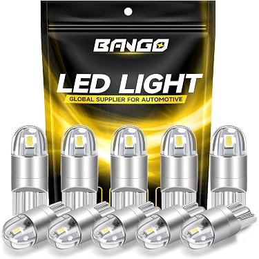 2x T10 168 194 8-SMD LED Bulbs - Pure White For Car License Plate Lights