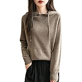 Chanyarn Women's 100% Merino Wool Hoodies 2025 Fall Winter Warm Soft Sweater Long Sleeve Knitted Sweatshirt with Pocket