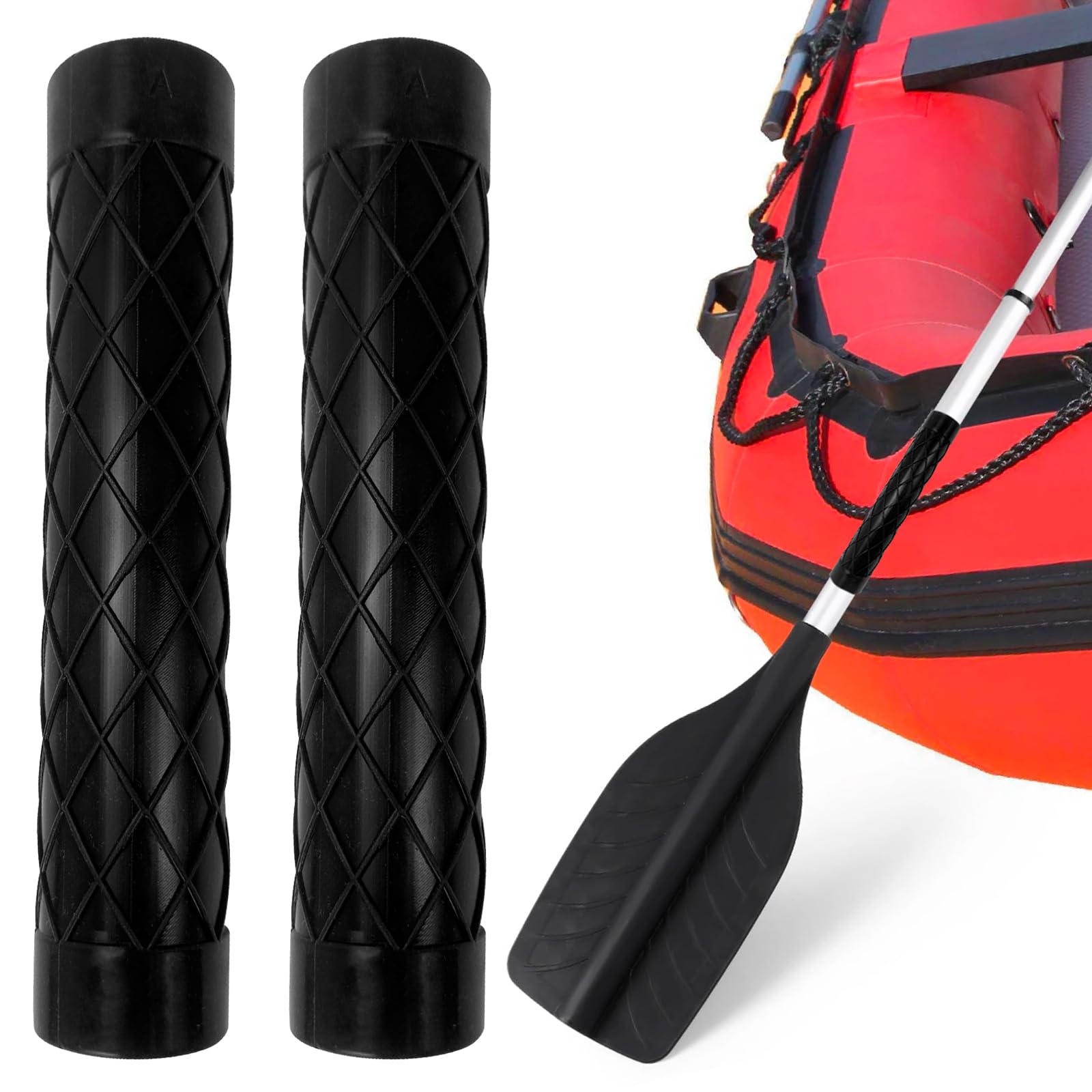 Jiehaojia Kayak Paddle Grips, No-Slip Silicone Grips, Blister Prevention, Kayak Accessories for Take-Apart Paddle (30 x 185 mm)