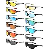 Kanayu 12 Pairs Men Polarized Sunglasses bulk Sports sunglasses UV Protection Driving Glasses for Baseball Cycling Fishing Running Golf Outdoor Activities