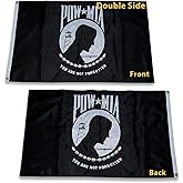 Homissor Pow Mia Flag Embroidered 3x5 Outdoor - Heavy Duty Double Sided You are Not Forgotten War Flags 300D Military Pow Flags for Outside