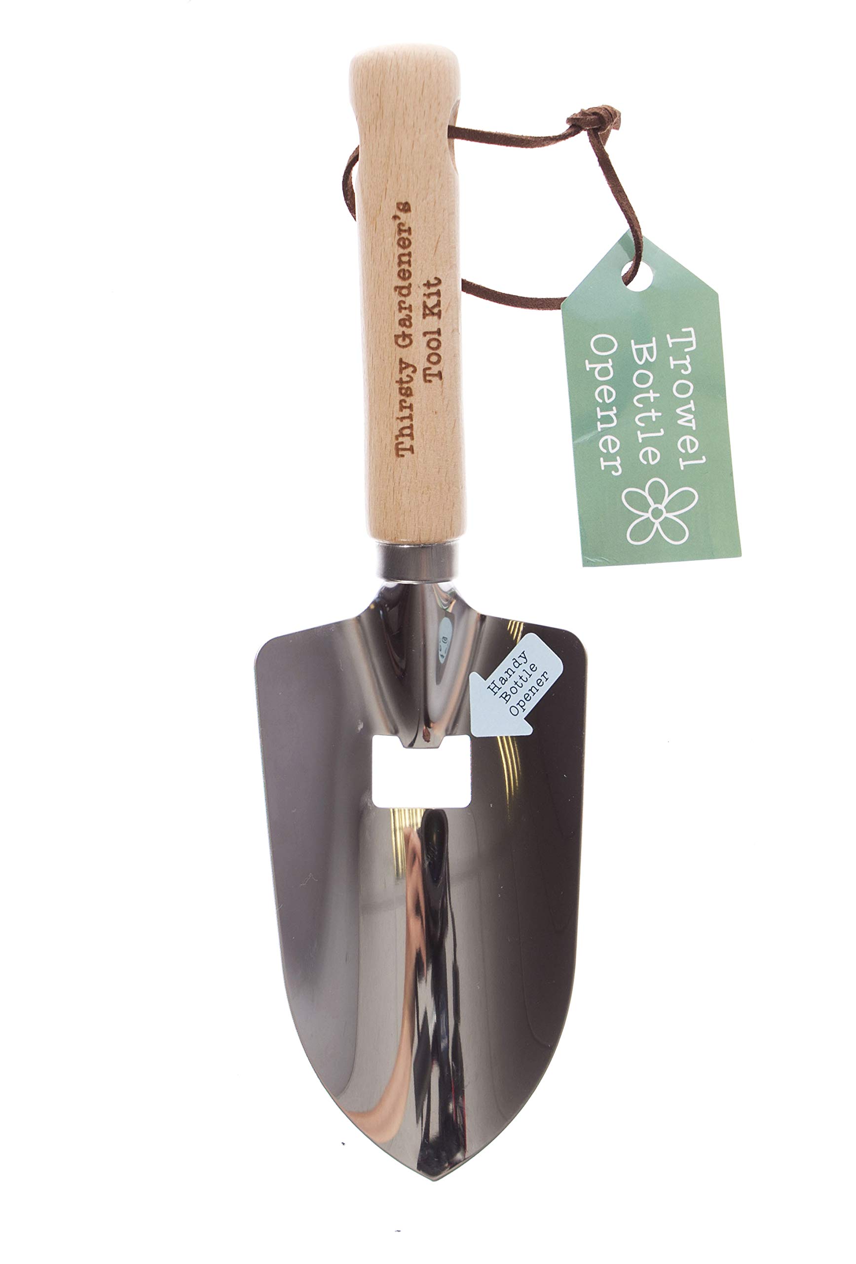 Boxer Gifts GC1303 Thirsty Gardener's Tool Kit' Novelty Trowel Bottle Opener | Sturdy Wooden Handle | Gift for Grandad Dad Him, Silver