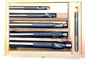 HHIP 2007-0003 6 Piece High Speed Steel 3 Flute Solid Pilot Counter bore Set