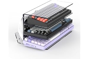 SIKAI CASE Keyboard Stand for Desktop 3 Layer Acrylic Stand Gaming Keyboard and Mouse Storage Thicken Dustproof Storage Holder Holds up 4 Keyboards,3 Mice,folder etc for Office,Home,School,Kitchen(Transparent)