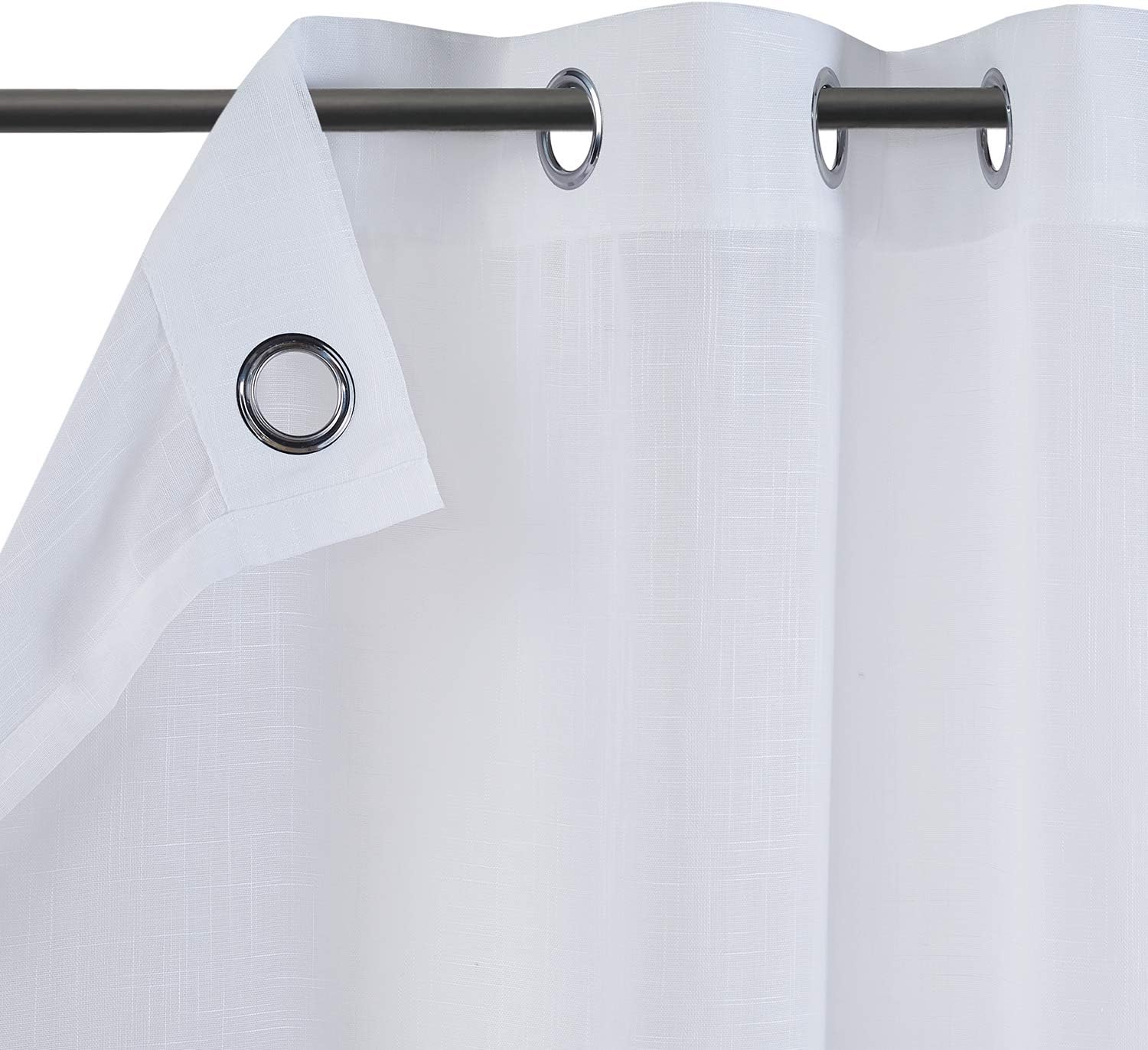 2er Set Je 145x140cm Scm Voile Vorhange In Leinen Optik Leinenstruktur Gardinen Mit Osen Halbtransparent Vorhang Fur Kleine Fenster Westwood Bright White Kurz Kuche Haushalt Wohnen Wohnaccessoires Deko