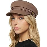 Funky Junque Newsboy Hat for Women – Trendy Greek Fisherman Cap, Classic Women's Baker Boy Newsies Hat, Ladies Fashion Caps