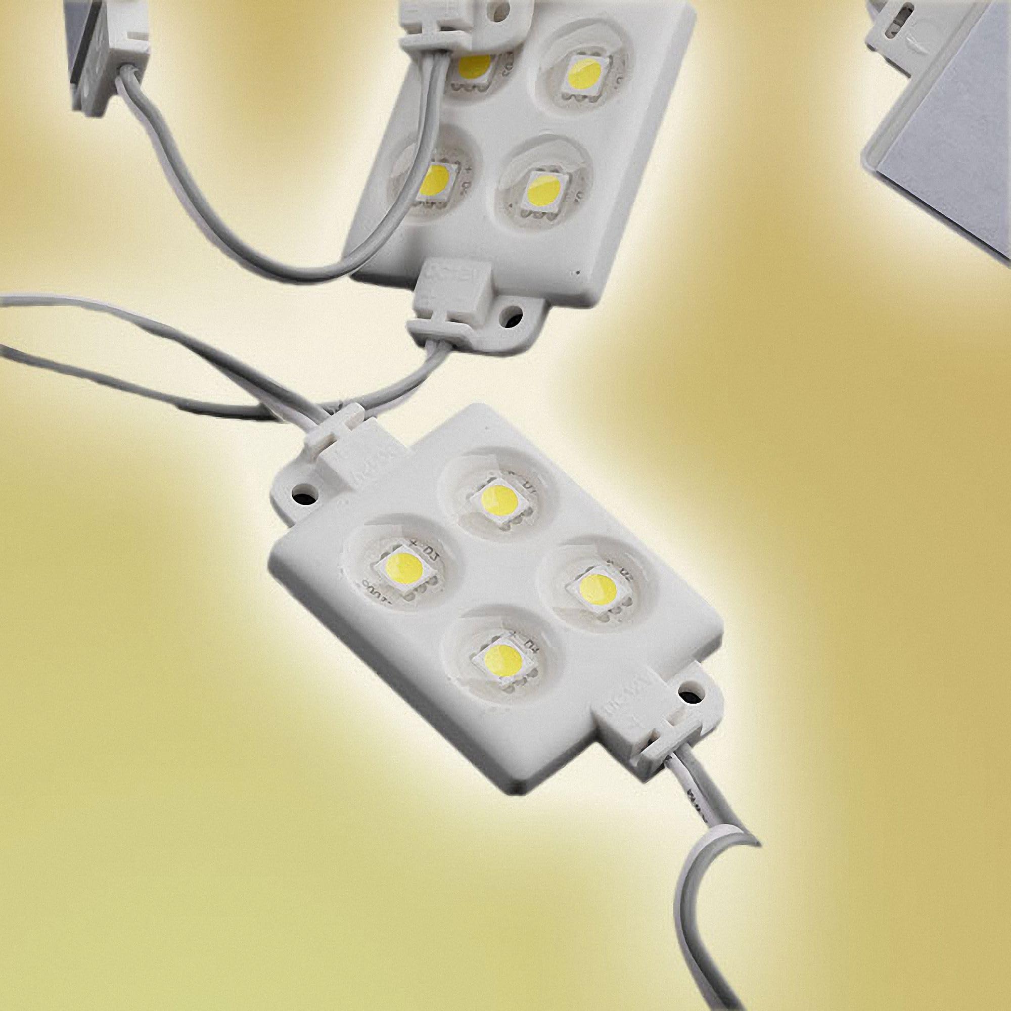 20x LED modules 4xPower SMD LEDs Warm White Waterproof 12V