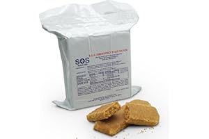 SOS Food Labs, Inc. 185000825 S.O.S. Rations Emergency 3600 Calorie Food bar - 3 Day/ 72 Hour Package with 5 Year Shelf Life, 5" Height, 2" Wide, 4.5" Length, white