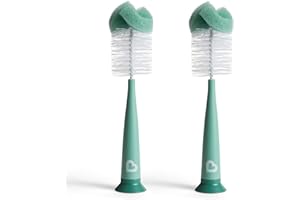 Munchkin Sponge Bottle Brush, Modern Design, Sage, 2 Pack