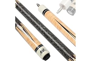 AKLOT Pool Cue Stick 58'', Canadian Maple Pro Billiard Cue &13mm Leather Tip, Anti-Slip Grip, 18/19/20/21oz Billiard Pool Sti