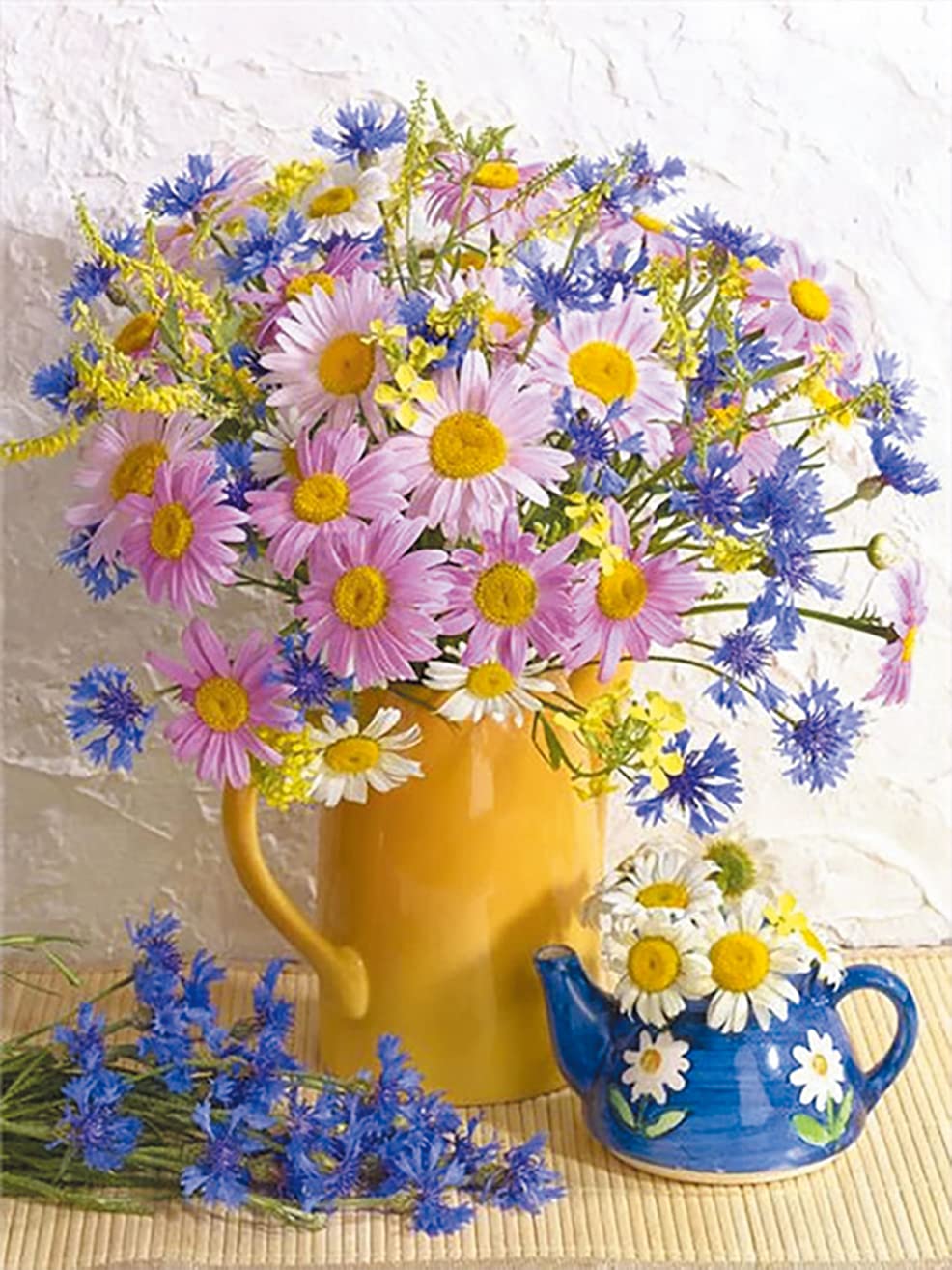 Cross Stitch Kits Stamped, OWN4B Flowers in Vase Printed Pattern 11CT 14.2x18.1 inch DIY Embroidery Kit (Vase)