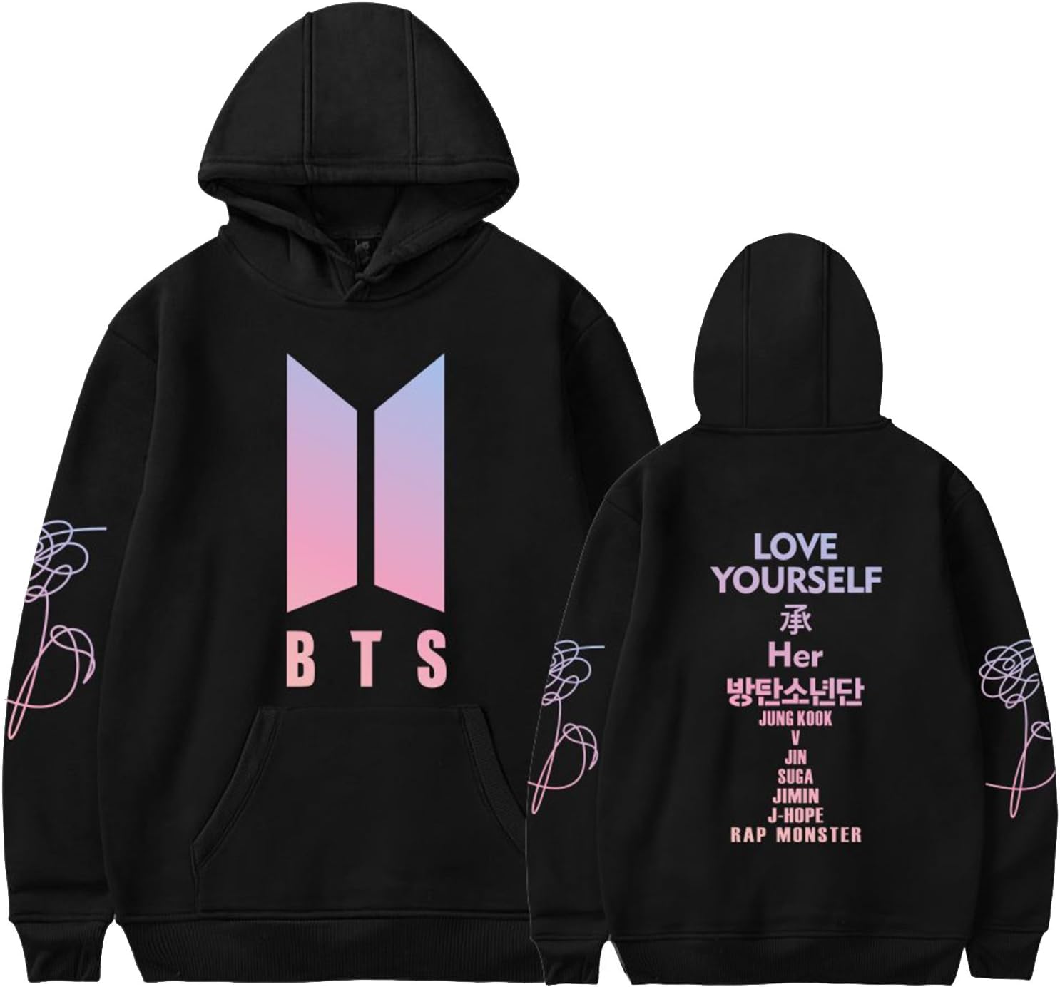Kpop BTS Love Yourself Her Tear Hoodie Suga V Jin Jimin Sweater Jacket Pullove
