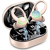 Matast Wireless Earbuds, Deep Bass Fitness Earphones Gym Running, Bluetooth Headphones Sports, IP7 Waterproof Headset with Earhook Workout, Playback Over-Ear Buds with Noise Cancelling Mic