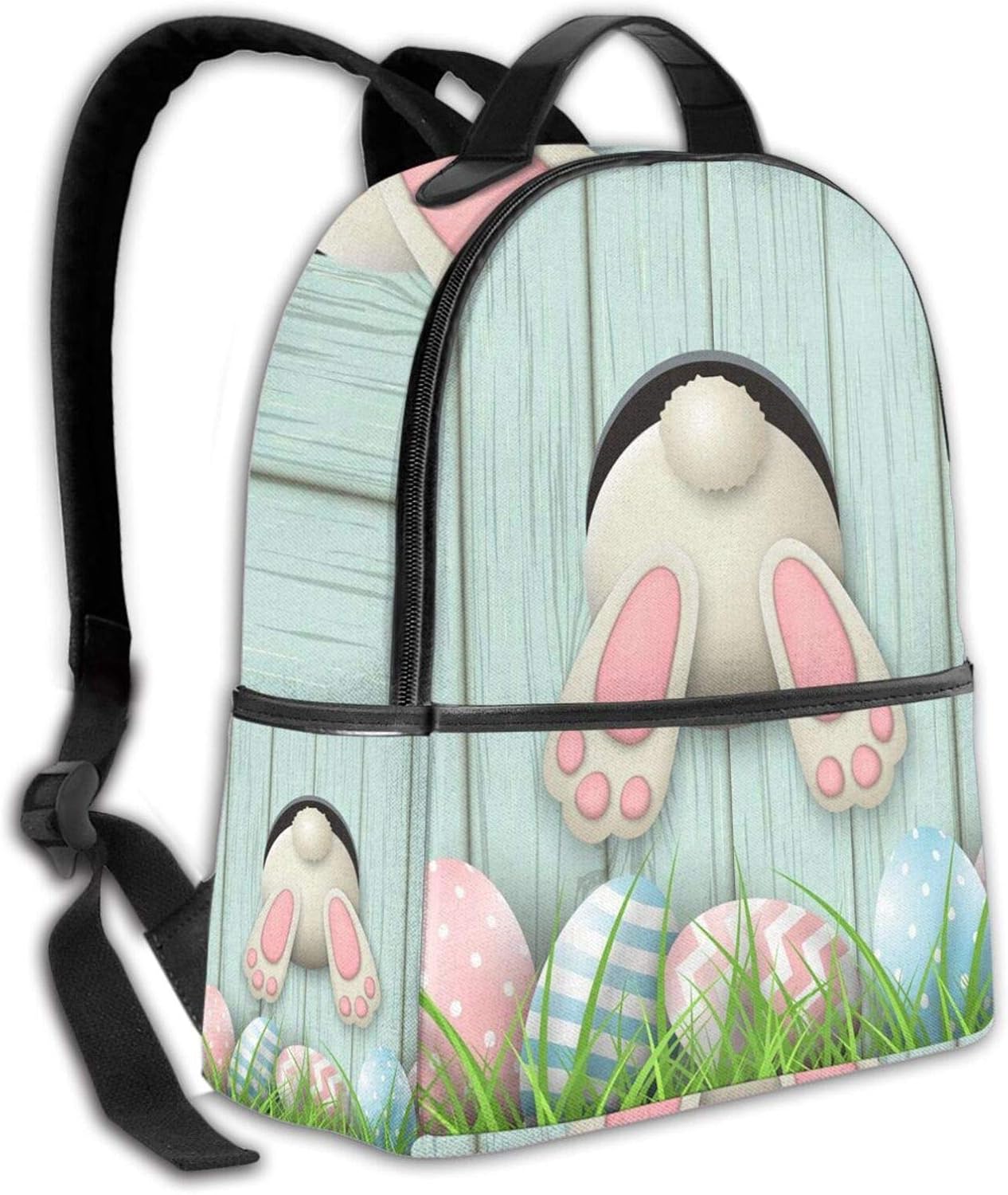 Easter White Bunny Rabbit Backpack Casual Shoulder Bag Durable Hiking