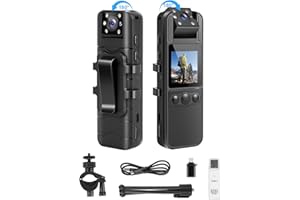 MY&SPIKECAM SPIKECAM Computer-Free Body Cameras with Audio and Video Recording, 6 Hrs 1080P Personal Small Bodycam with Photo, Night Vision, SOS Sound, Wearable Body Cam for Security, Running, Biking, 64GB
