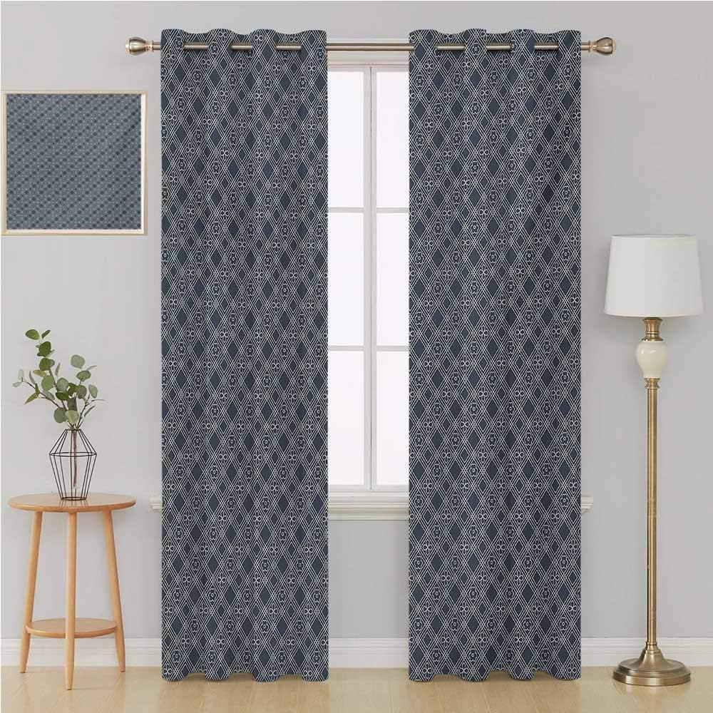 Japanese Gromet Curtain Window Treatments Draperies for Bedroom,Striped